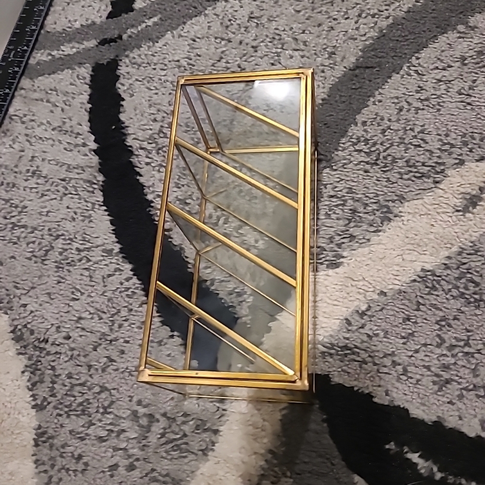 Hipiwe Vintage Gold Metal Desk Organizer - Glass Make up Brushes lipstick Hol... - Picture 6 of 12